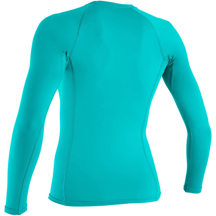 2024 O'Neill Womens Basic Skins Long Sleeve Crew Rash Vest 3549 - Light Aqua