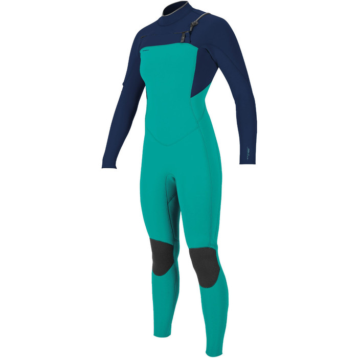 2021 O'Neill Womens Hyperfreak+ 3/2mm Chest Zip Wetsuit 5348 - Capri Breeze / Abyss