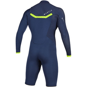 2020 Mystic Marshall De Los Hombres 3/2mm De Manga Larga Chest Zip Shorty Wetsuit 200060 - Navy / Lima