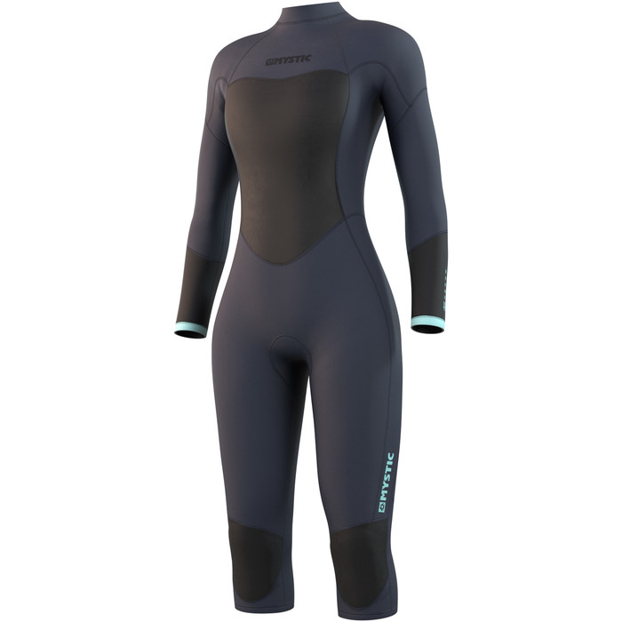 2024 Mystic Womens Brand 3/2mm Long Arm Short Leg Back Zip Wetsuit 21032 - Night Blue