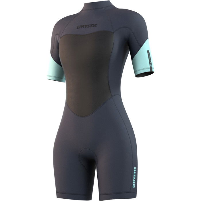 2024 Mystic Womens Brand 3/2mm Back Zip Shorty Wetsuit 210323 - Night Blue