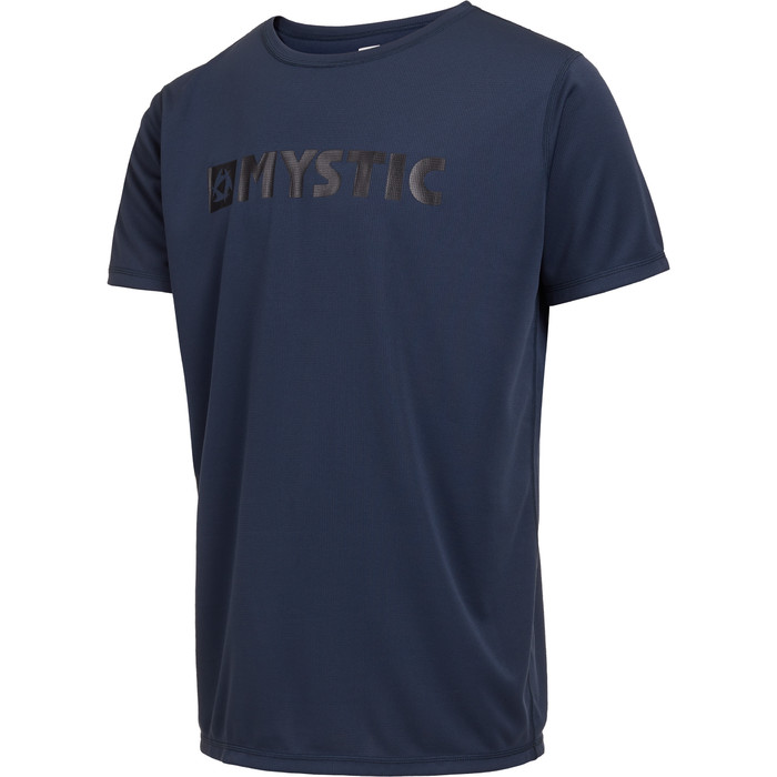 2023 Mystic Mens Star Short Sleeve Quickdry Rash Vest 35001220287 - Night Blue