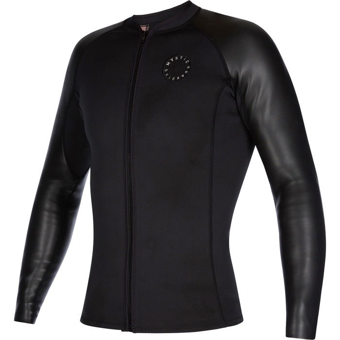 2023 Mystic Mens Long Sleeve 2mm Front Zip Wetsuit Top 210132 - Black