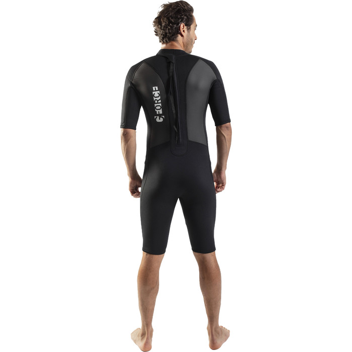 2024 Gul Mens G-Force 3mm Back Zip Shorty Wetsuit GF3305-B7 - Black