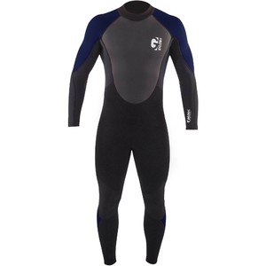 2024 Gul Mens G-Force 3mm Back Zip Flatlock Wetsuit GF1305-B7 - Black / Navy