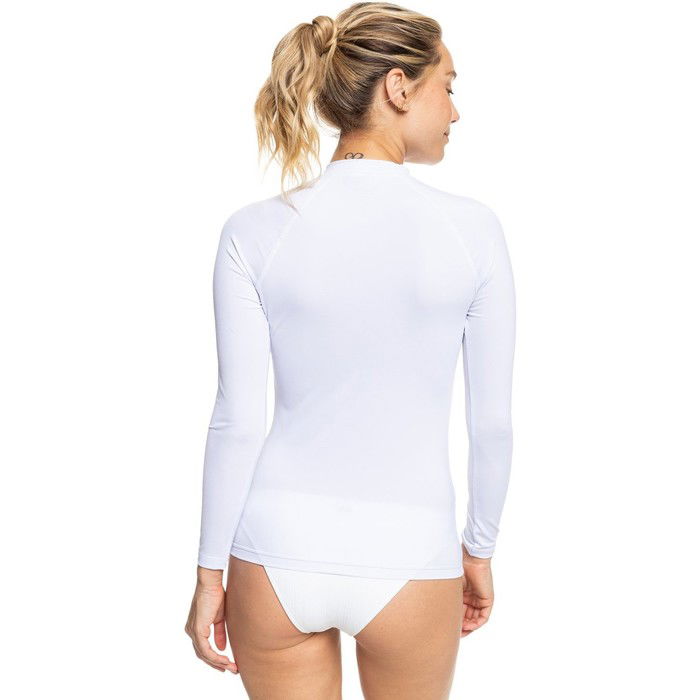 2024 Roxy Womens Whole Hearted Long Sleeve Rash Vest ERJWR03547 - Bright White