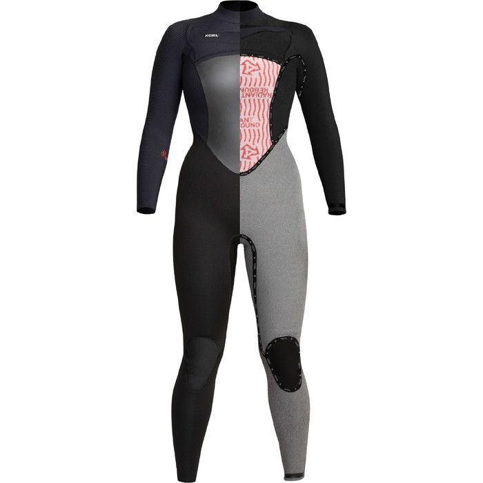 2023 Xcel Womens Infiniti X2 5/4mm Chest Zip Wetsuit WQ543Z20 - Black