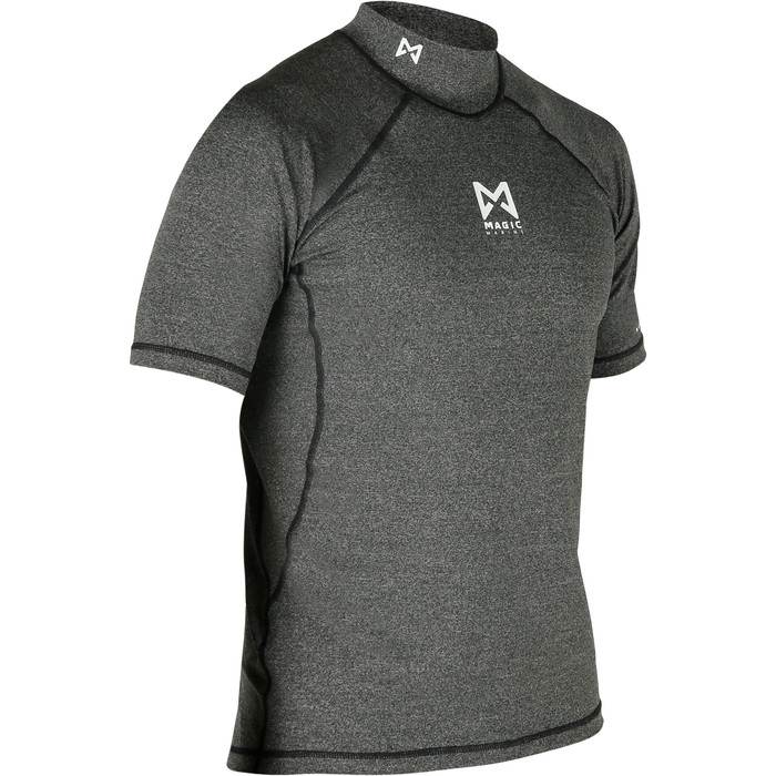 2023 Magic Marine Mens Cube Short Sleeve Rash Vest MMMCSSRV - Black