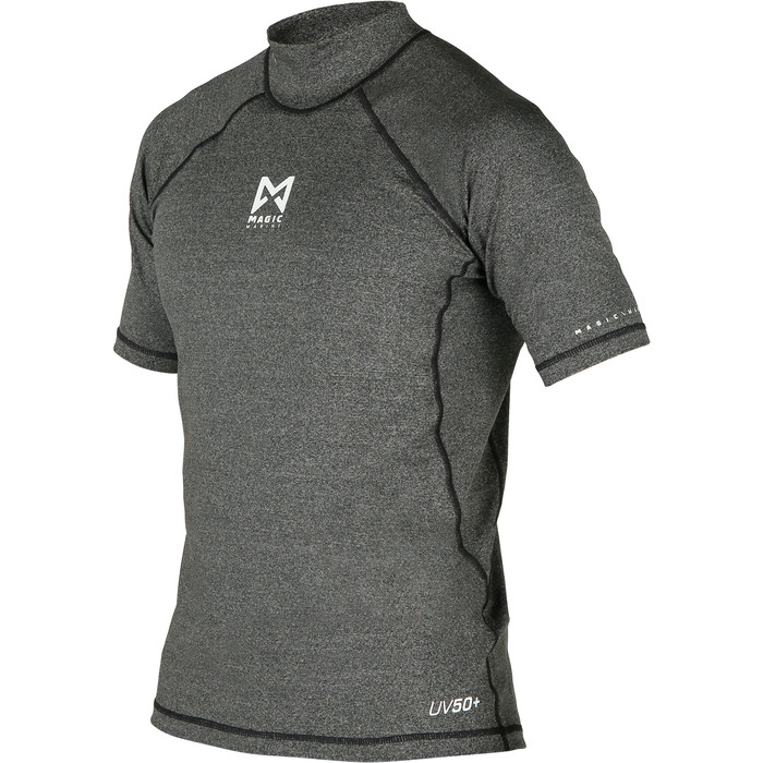 2023 Magic Marine Mens Cube Short Sleeve Rash Vest MMMCSSRV - Black