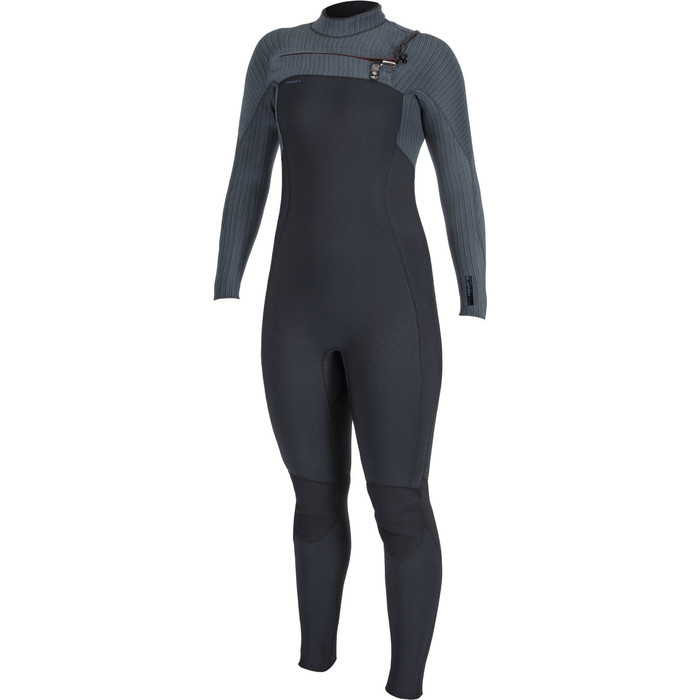 2024 O'Neill Mujer Blueprint 5/4+mm Chest Zip Neopreno 5542 - Black / Shade