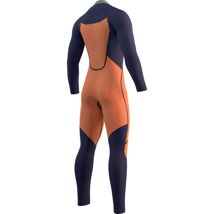 2024 Mystic Mens Marshall 4/3mm Chest Zip Wetsuit 35000.230009 - Navy / Red