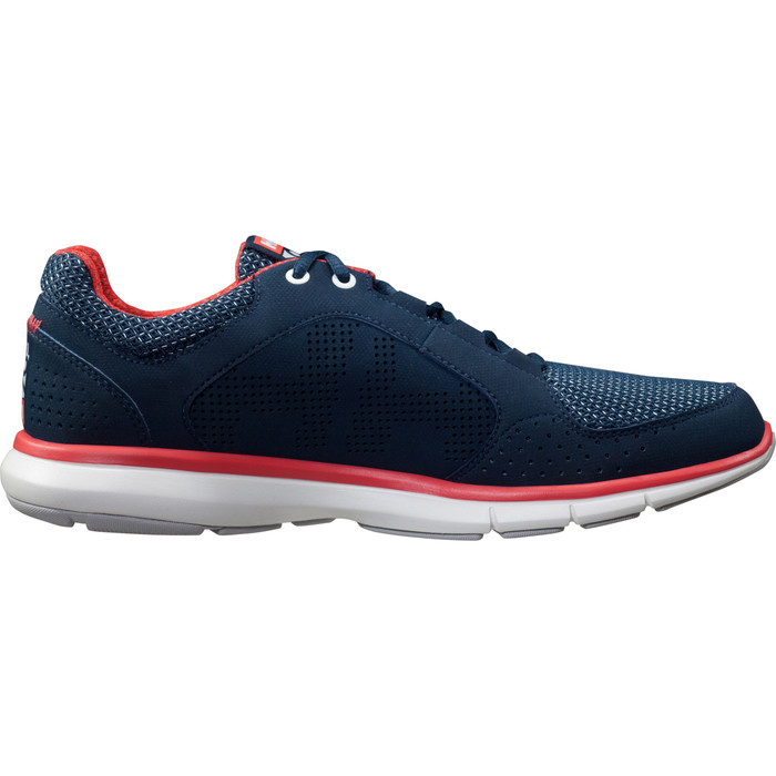 2024 Helly Hansen Ahiga V4 Para Mujer Hydropower Zapatillas 11583 - Navy / Blanco Hueso / Cayena