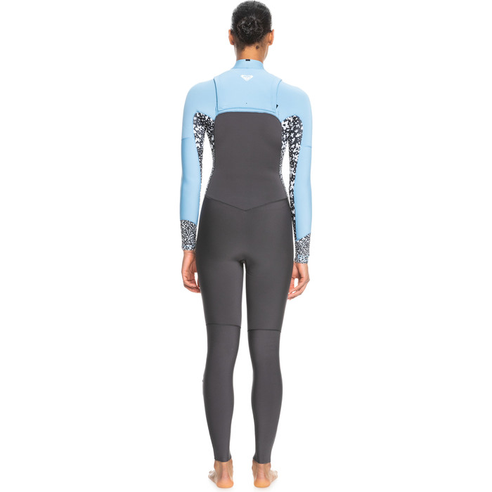 2024 Roxy Mujer Swell Series 3/2mm Chest Zip Neopreno ERJW103122 - Jet / Boy Blue