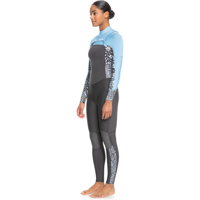 2024 Roxy Mujer Swell Series 3/2mm Chest Zip Neopreno ERJW103122 - Jet / Boy Blue