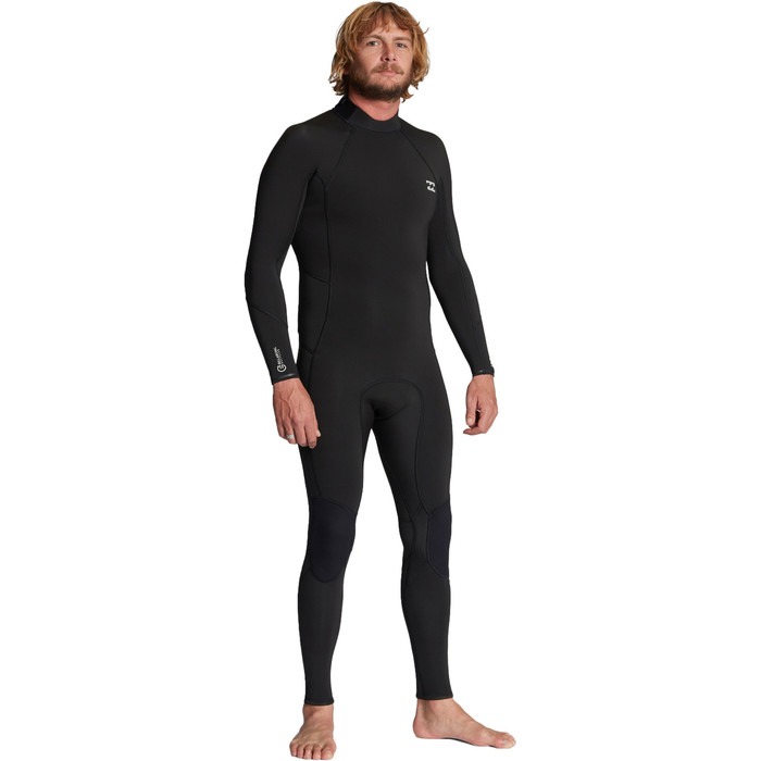 2024 Billabong Mens Absolute 3/2mm Flatlock Back Zip Wetsuit ABYW100211 - Black