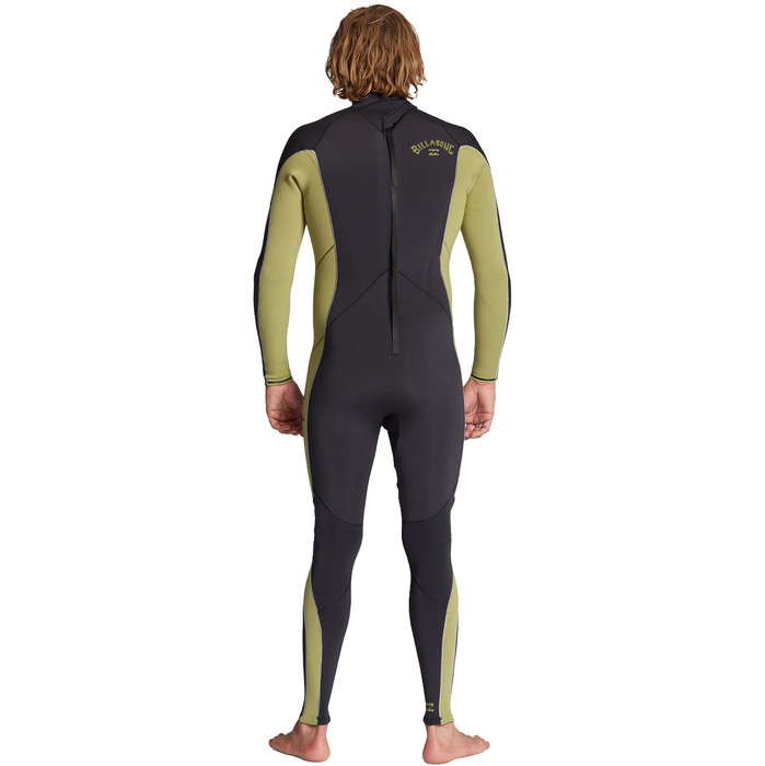 2024 Billabong Mens Absolute 3/2mm Flatlock Back Zip Wetsuit ABYW100211 - Cactus