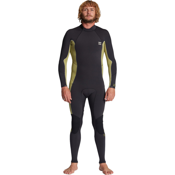 2024 Billabong Mens Absolute 3/2mm Flatlock Back Zip Wetsuit ABYW100211 - Cactus