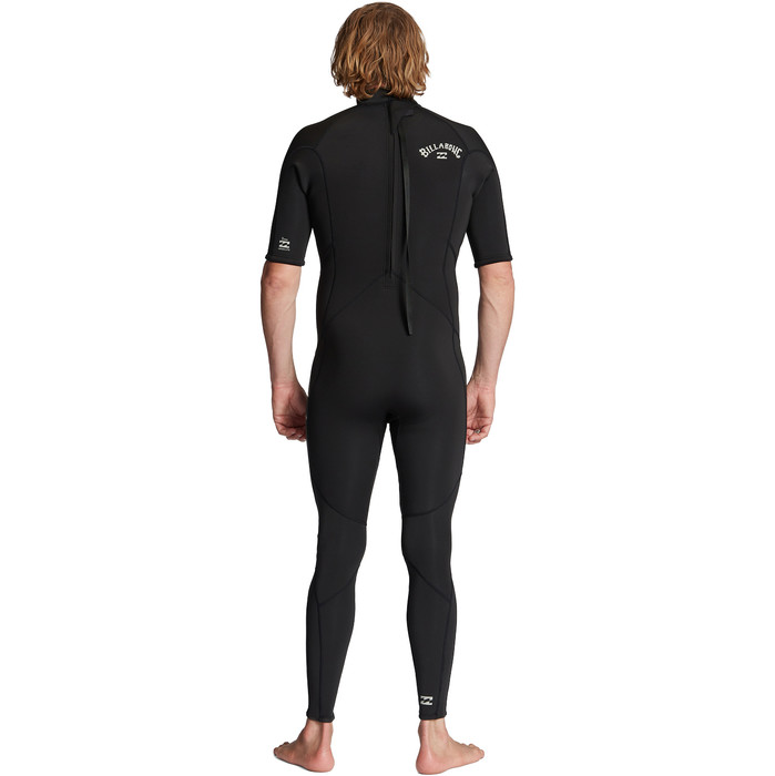 2024 Billabong Hombres Absolute 2mm Manga Corta Back Zip Neopreno ABYW300110 - Black