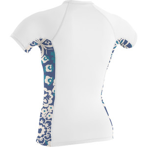 2023 O'Neill Mujer Chaleco De Lycra De Manga Corta Con Estampado Lateral 5405S - White / Christina Floral