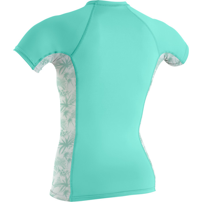 2023 O'Neill Mujer Chaleco De Lycra De Manga Corta Con Estampado Lateral 5405S - Opal / Mirage Tropical