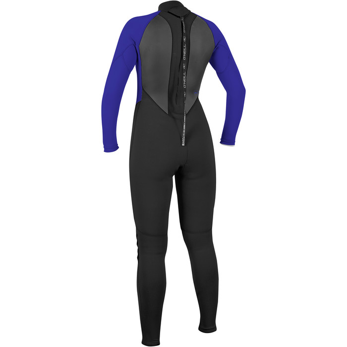 2024 O'Neill Womens Reactor II 3/2mm Back Zip Wetsuit 5042 - Black / Cobalt