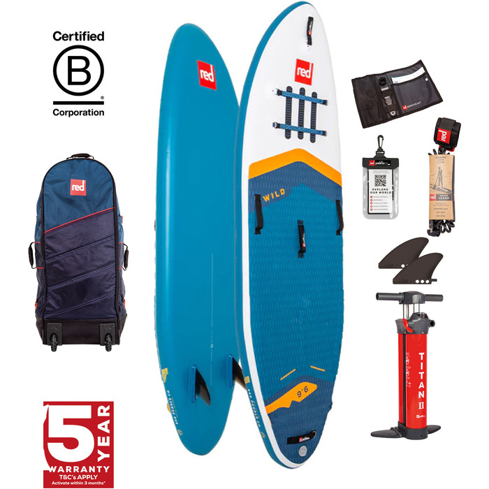 2024 Red Paddle Co 9'6'' MSL Salvaje Stand Up Paddle Board , Bolsa Y Bomba 001-001-005-0057 - Azul