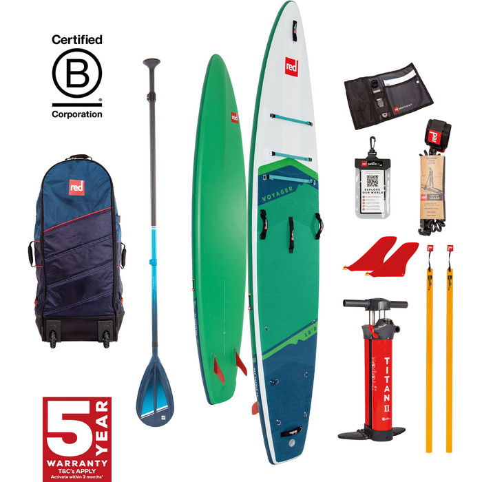 2024 Red Paddle Co 13'2'' Voyager Plus MSL Stand Up Paddle Board , Bolsa, Bomba Y Hybrid Tough Paddle 001-001-002-0065 - Green