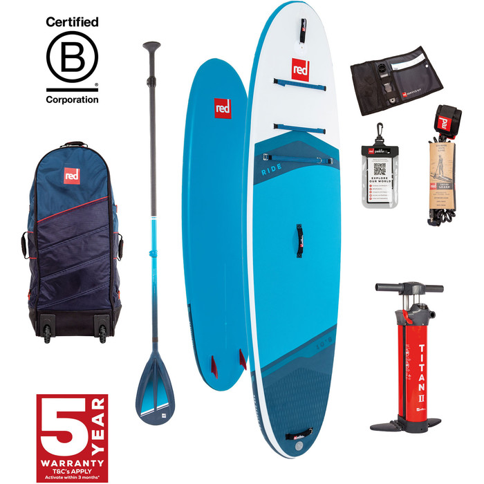 2024 Red Paddle Co 10'6'' Ride MSL Stand Up Paddle Board , Bolsa, Bomba Y Hybrid Tough Paddle 001-001-001-0098 - Blue