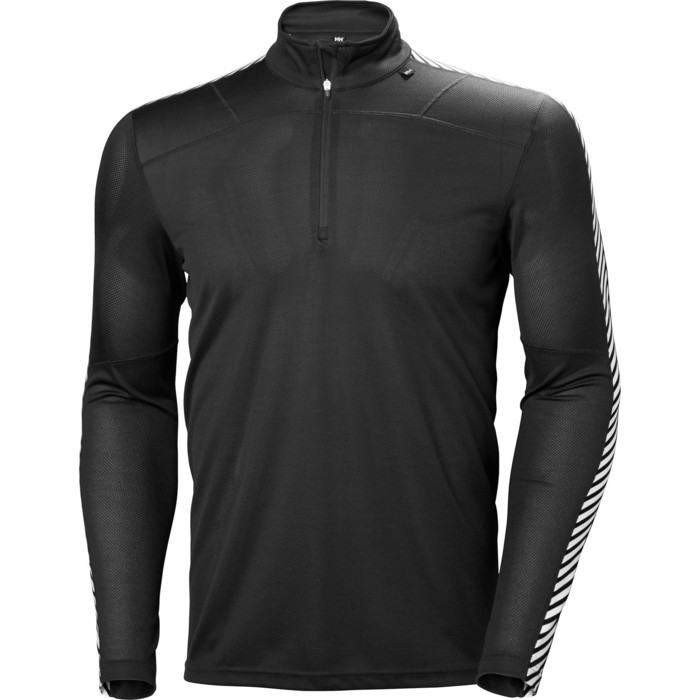 2019 Helly Hansen Hombres Lifa 1/2 Zip Base Layer Negro 48302