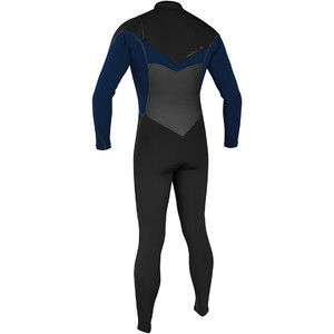 2019 O'neill Psycho Freak 4/3mm Traje De Neopreno Con Chest Zip Negro / Pizarra 4960