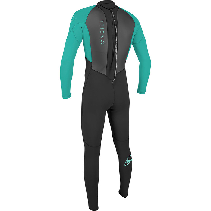 2024 O'Neill Youth Reactor II 3/2mm Back Zip Neopreno 5044 - Black / Aqua