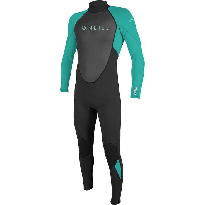 2024 O'Neill Youth Reactor II 3/2mm Back Zip Neopreno 5044 - Black / Aqua