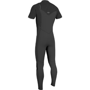 2021 O'Neill Mens Hyperfreak 2mm Chest Zip GBS Short Sleeve Wetsuit Black 5066