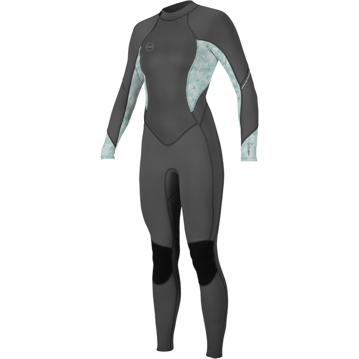 2023 O'Neill Womens Bahia 3/2mm Back Zip Wetsuit 5292 - Graphite / Mirage Tropical