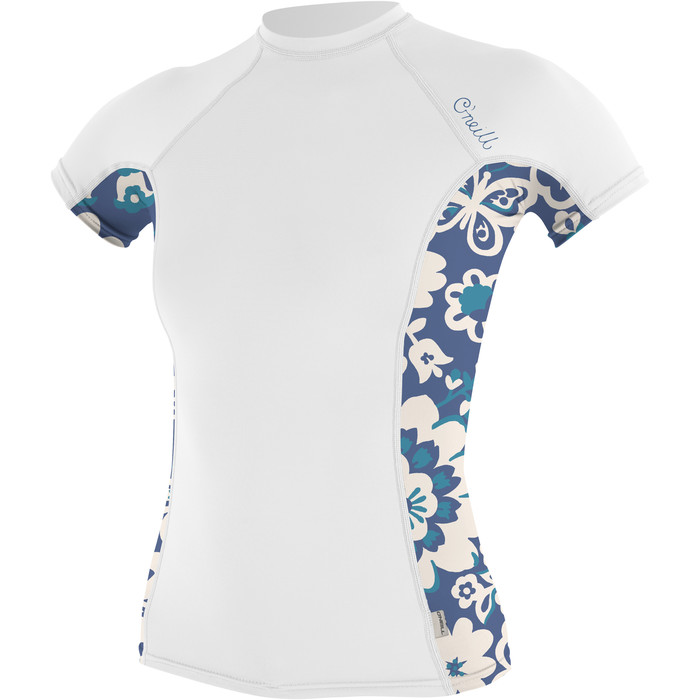 2023 O'Neill Mujer Chaleco De Lycra De Manga Corta Con Estampado Lateral 5405S - White / Christina Floral