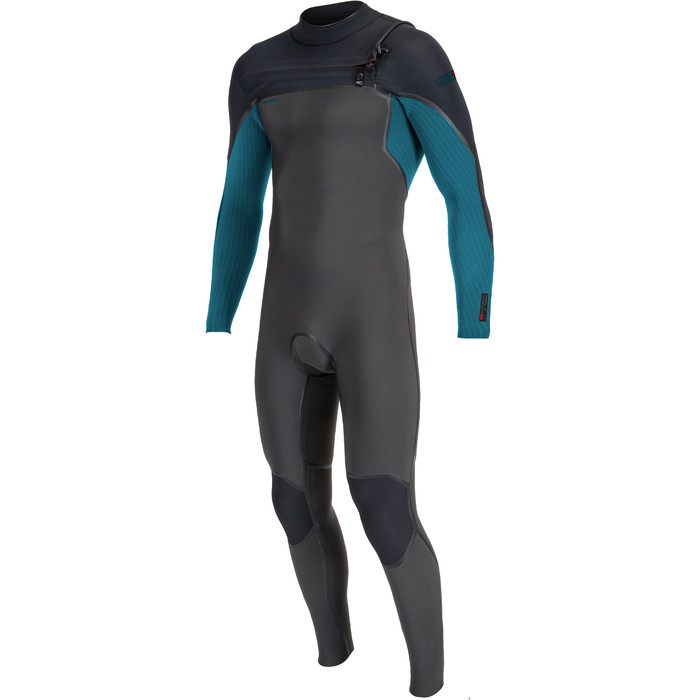 2024 O'Neill Youth Hyperfreak Fire 4/3mm Chest Zip Neopreno 5523 - Midnight / Black / Tidepool