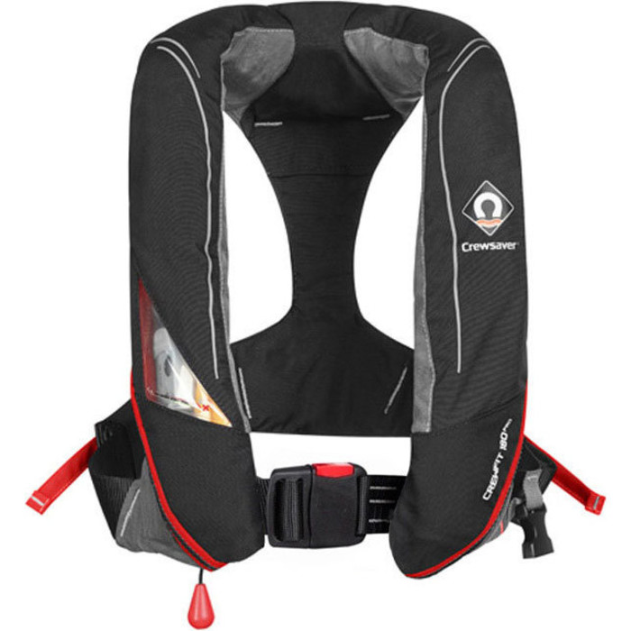 2023 Crewsaver Crewfit 180n Pro Manual Chaleco Salvavidas Negro / Rojo 9020brm