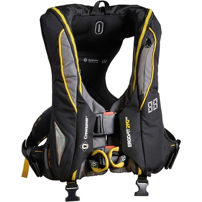 2024 Crewsaver ErgoFit 290N Extreme Auto Lifejacket With Harness light + hood 9145-BKAP