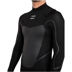 2018 Billabong Absolute X 5 / 4mm cofre vaporizador Zip traje NEGRO F45M20