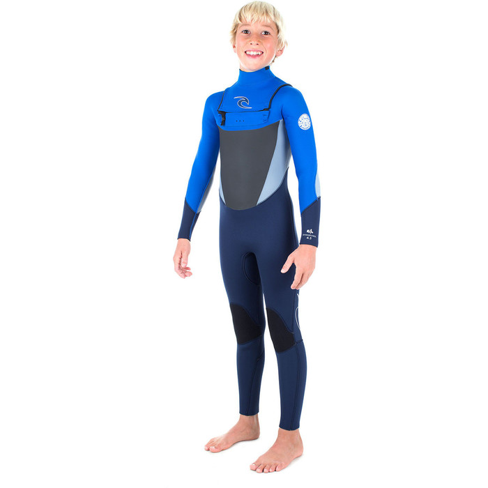 Rip Curl Junior Dawn Patrol 4/3mm GBS Chest Zip Wetsuit BLUE WSM6FB