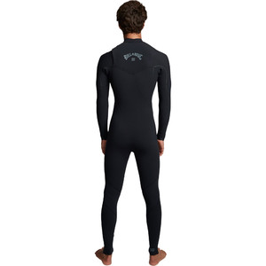 2019 Billabong Hombres Furnace Comp 4/3mm Traje De Neopreno Con Chest Zip Negro Q44m03