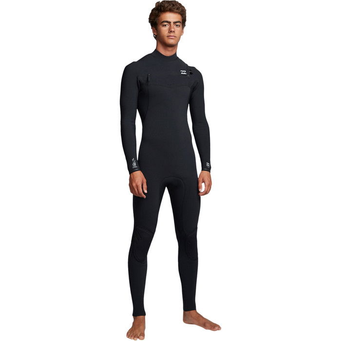 2019 Billabong Hombres Furnace Comp 4/3mm Traje De Neopreno Con Chest Zip Negro Q44m03