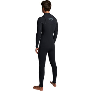 2019 Billabong Hombres Furnace Comp 4/3mm Traje De Neopreno Con Chest Zip Negro Q44m03