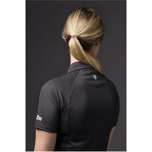 2023 Gill Mujer Uv Tec Polo Top Charcoal Uv008w