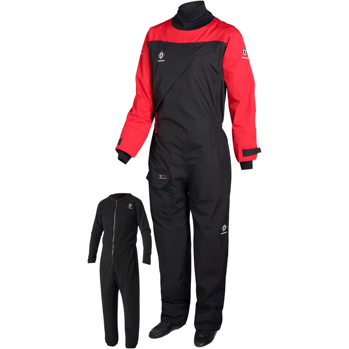 2024 Crewsaver Atacama Sport Drysuit & Free Undersuit 6555 - Rojo / Negro