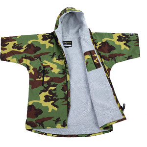 2023 Dryrobe Advance Junior Short Sleeve Change Robe DR100 - Camo / Grey