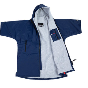 2023 Dryrobe Advance Junior Cambio De Manga Corto Robe DR100 - Azul Marino / Grey