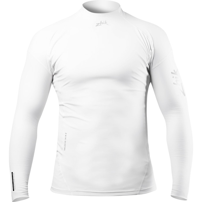 2024 Zhik Mens Eco UPF50+ Long Sleeve Spandex Rash Guard DTP-0063 - White