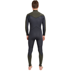 2019 Billabong Mens Furnace Absolute 3/2mm Chest Zip Wetsuit Dark Olive L43M09