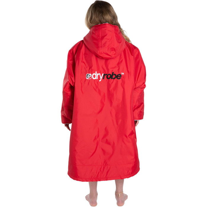 2023 Dryrobe Advance Junior Long Sleeve Change Robe DR104 - Red / Grey